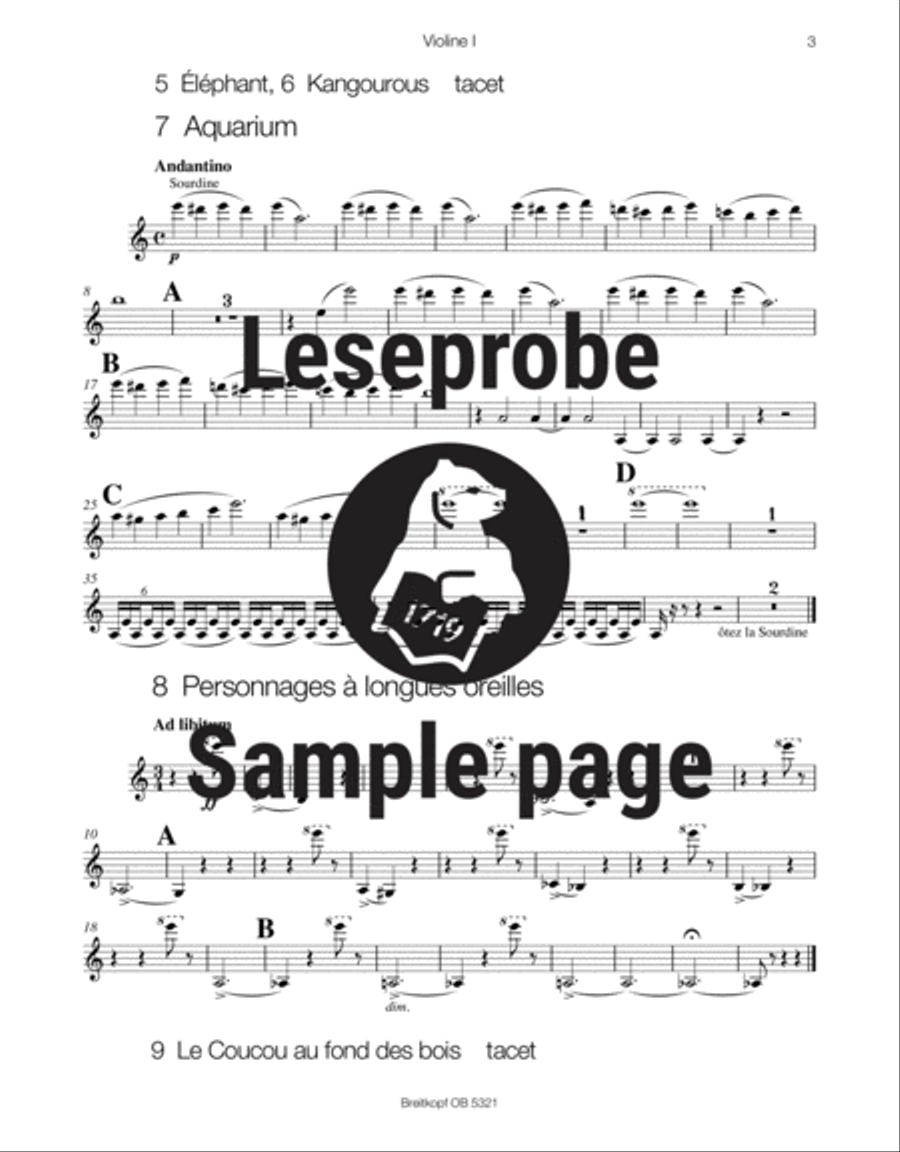 Le Carnaval des Animaux (The Carnival of the Animals) Orchestra scores gallery preview page 4