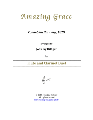 Book cover for Amazing Grace for Flute and Clarinet Duet