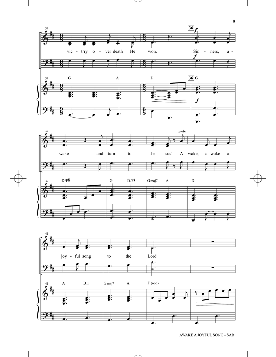 Awake A Joyful Song 3-Part scores gallery preview page 4