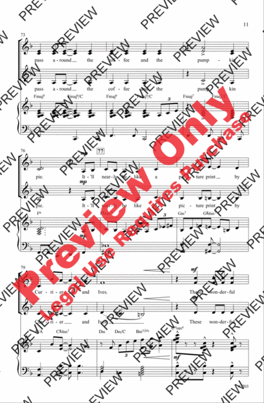 Sleigh Ride Women's Choir scores gallery preview page 11