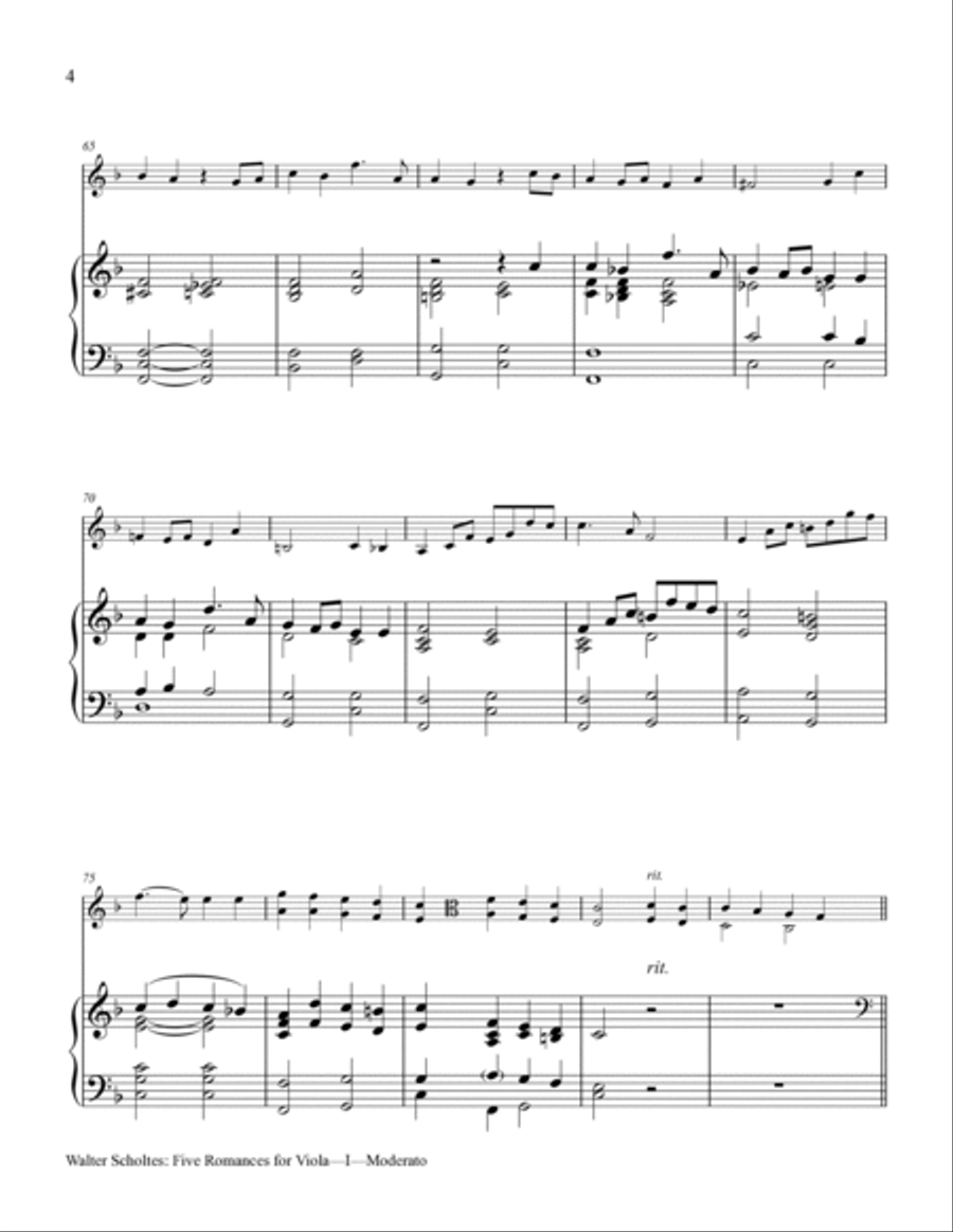 Five Romances for Viola with Piano Accompaniment Viola scores gallery preview page 6