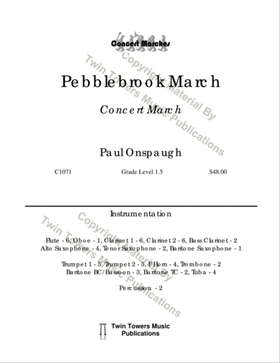 Pebblebrook March Pebblebrook March Concert Band scores gallery preview page 2
