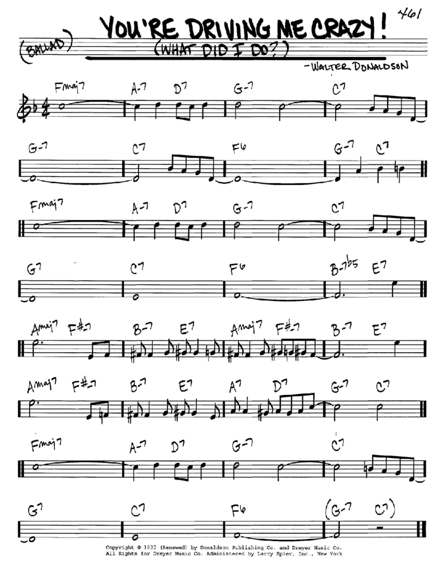 You're Driving Me Crazy! (What Did I Do?) C Instrument scores gallery preview page 1