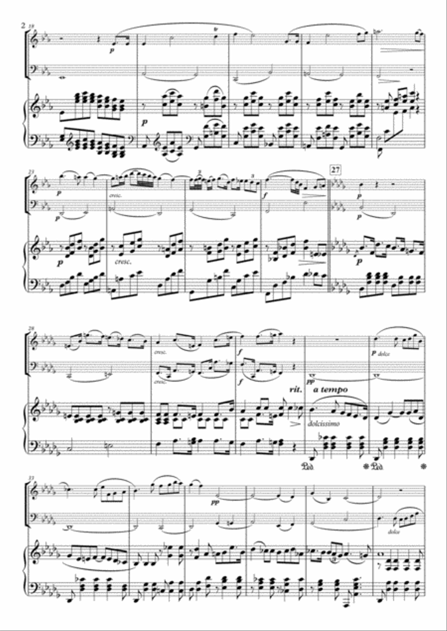 Adagio from Piano Trio, Op.31 for Oboe, Bassoon & Piano Woodwind Duet scores gallery preview page 2