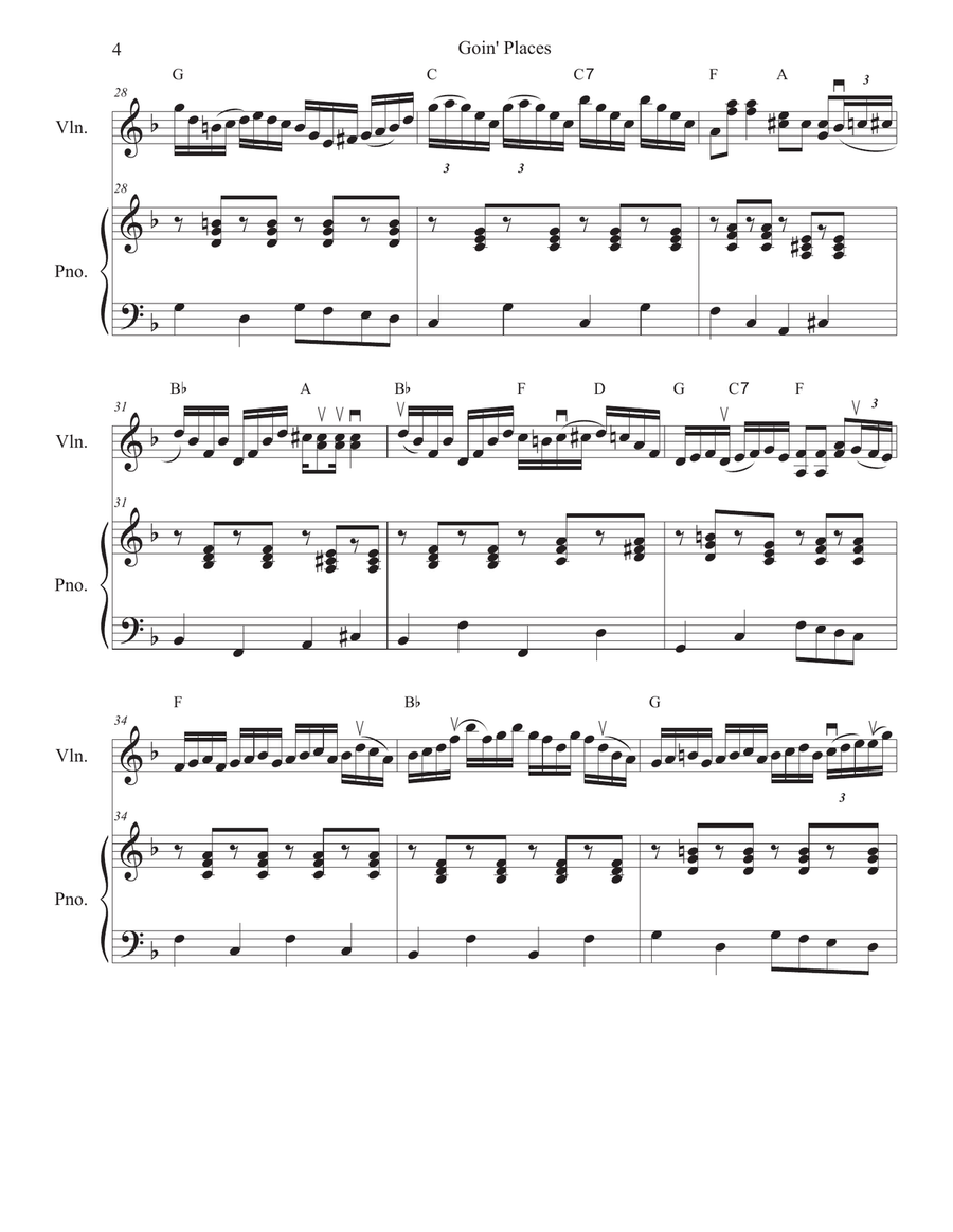 Goin' Places for Fiddle and piano Violin Solo scores gallery preview page 4