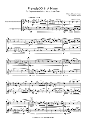 Prelude XX in A Minor - Soprano and Alto Saxophone Duet