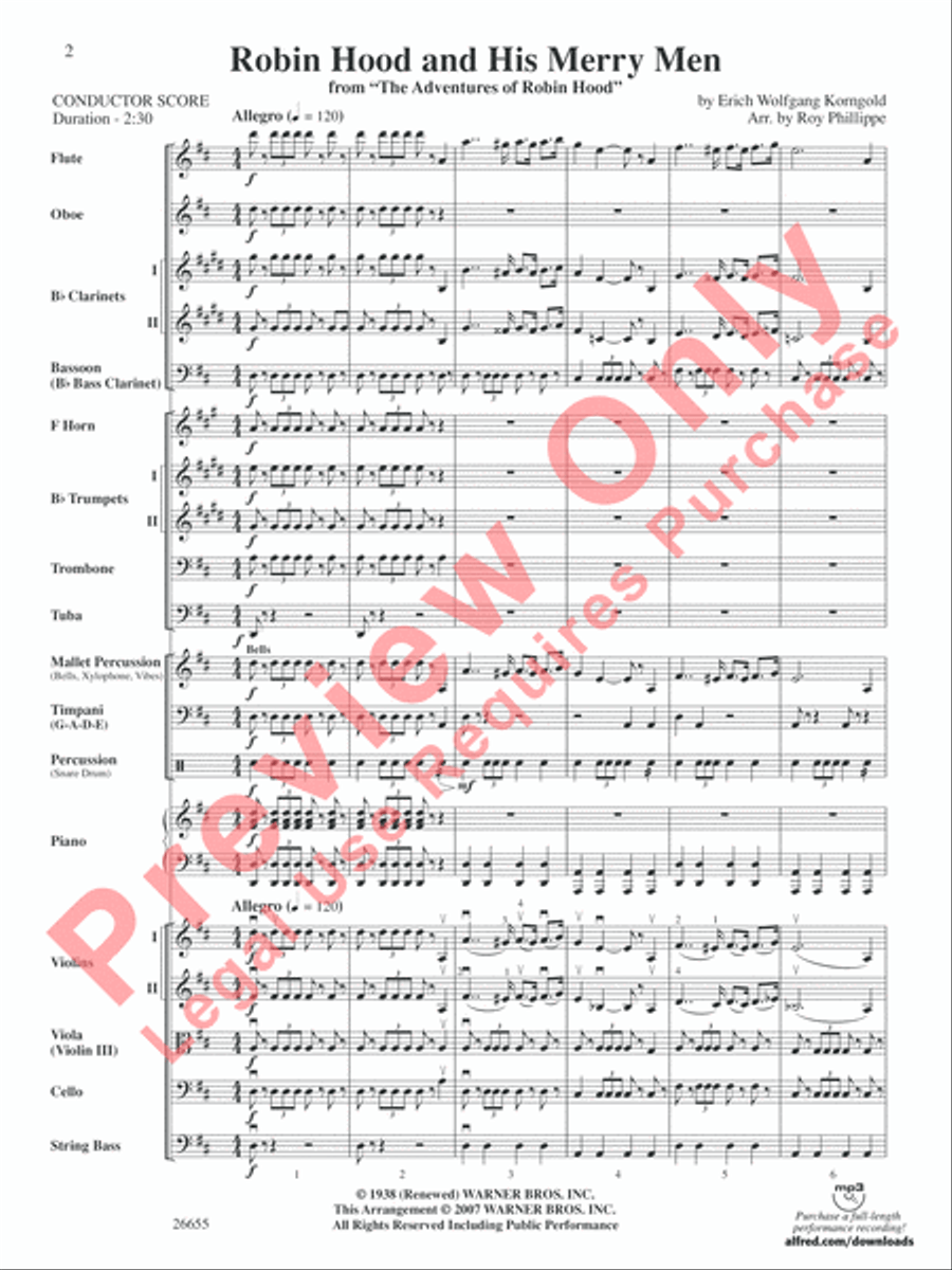 Robin Hood and His Merry Men Full Orchestra scores gallery preview page 3