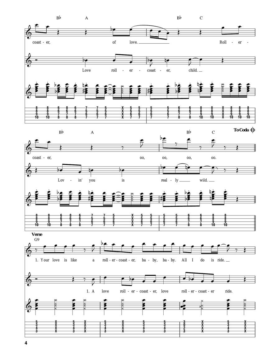 Love Rollercoaster Love Rollercoaster Acoustic Guitar scores gallery preview page 4