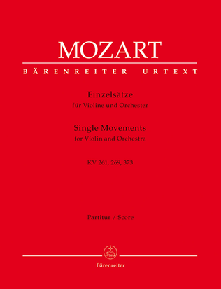 Book cover for Einzelsatze for Violin and Orchestra KV 261, 269 (261a), 373
