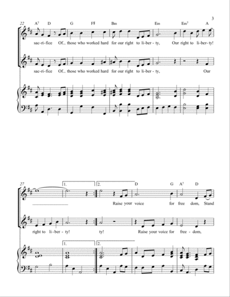 Raise Your Voice for Freedom SA scores gallery preview page 3