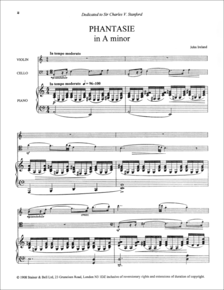 Piano Trio No. 1 (Phantasie in A minor). Violin, Cello and Piano