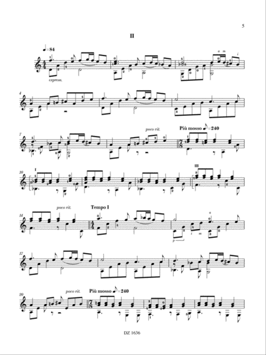 Trois Égéennes Classical Guitar scores gallery preview page 5