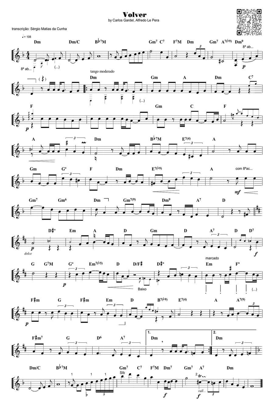 Volver Piano scores gallery preview page 1