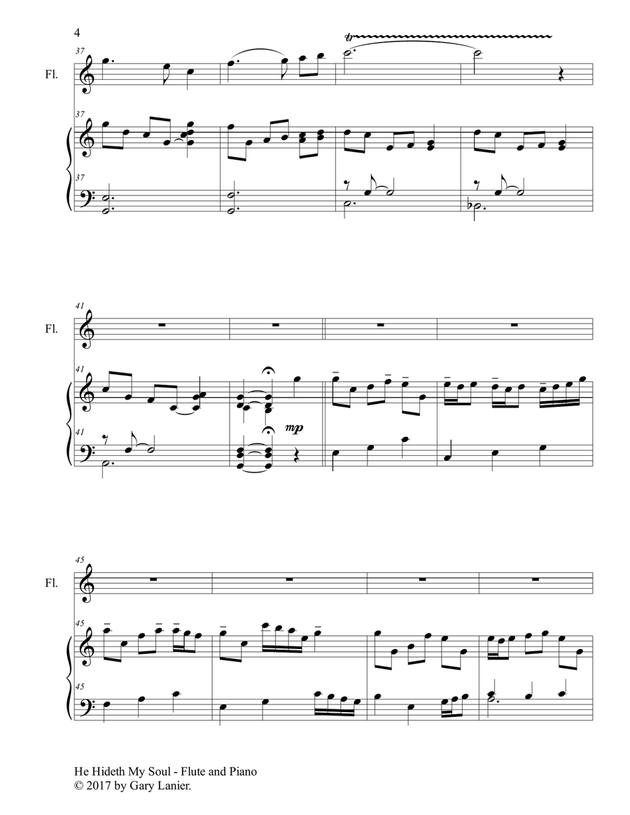 HE HIDETH MY SOUL (Duet - Flute & Piano with Score/Part) Flute Solo scores gallery preview page 5