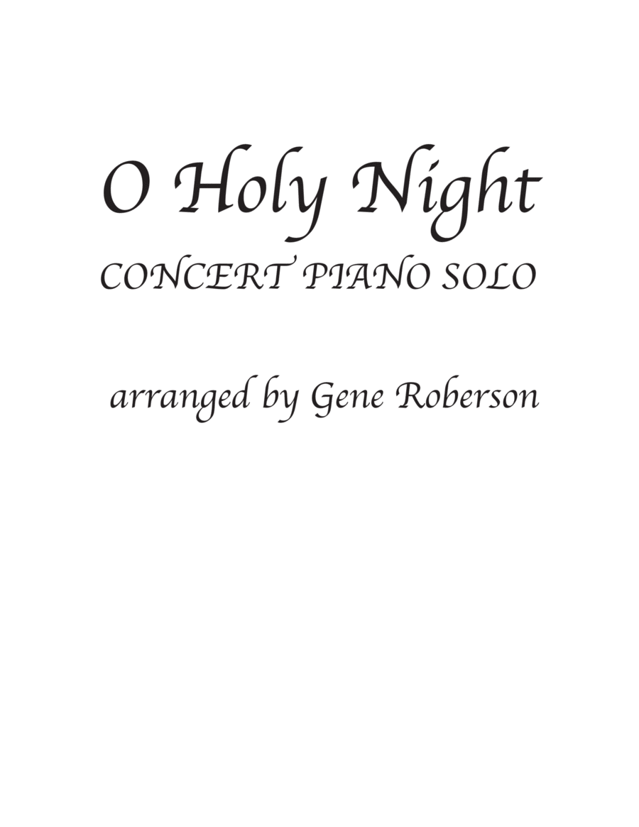 O Holy Night Advanced Concert Piano Arrangement Piano Solo scores gallery preview page 1