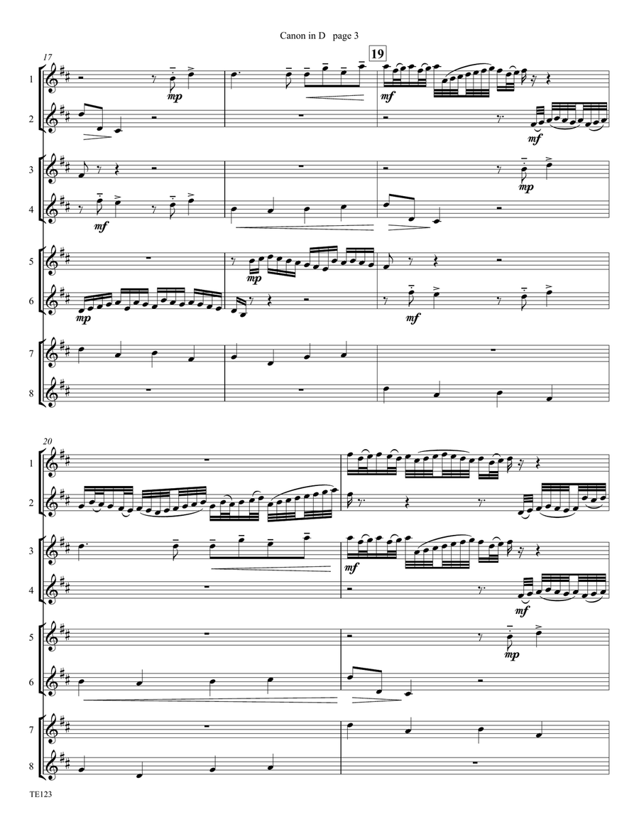Canon in D for Trumpet Ensemble Chamber Music scores gallery preview page 4