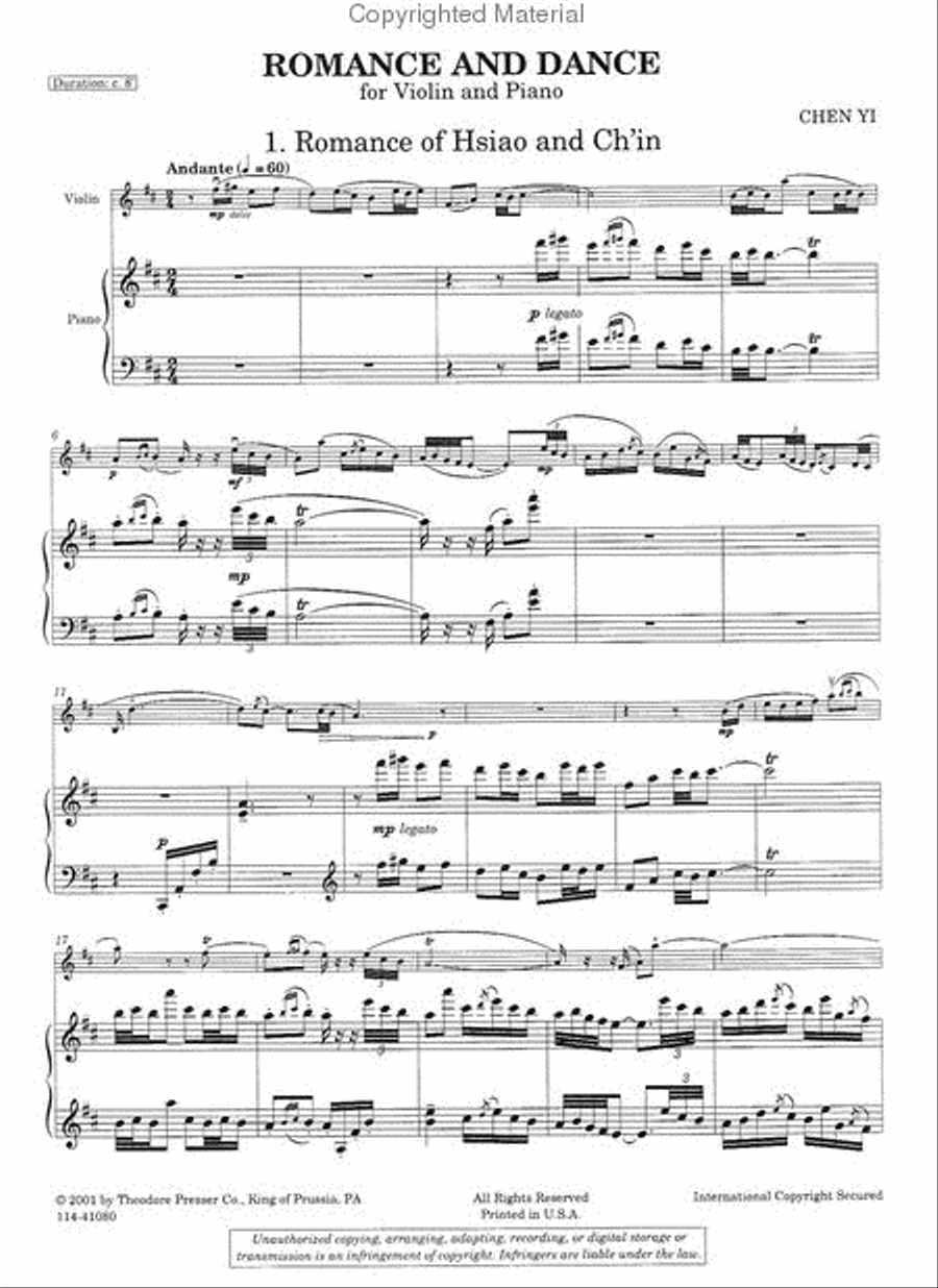 Romance and Dance (Violin & Piano) Chamber Music scores gallery preview page 2