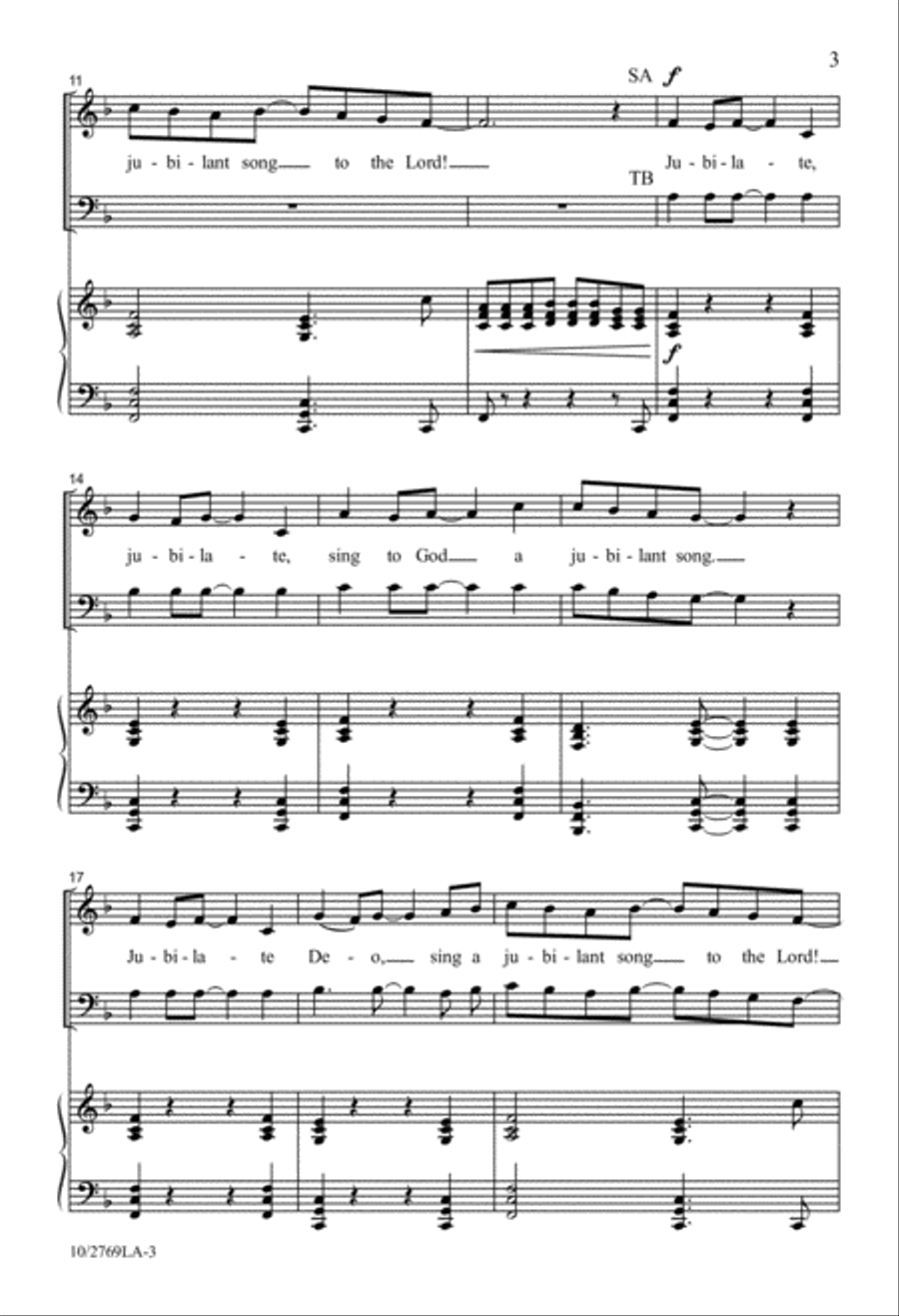 Jubilate, Sing to God 4-Part scores gallery preview page 3
