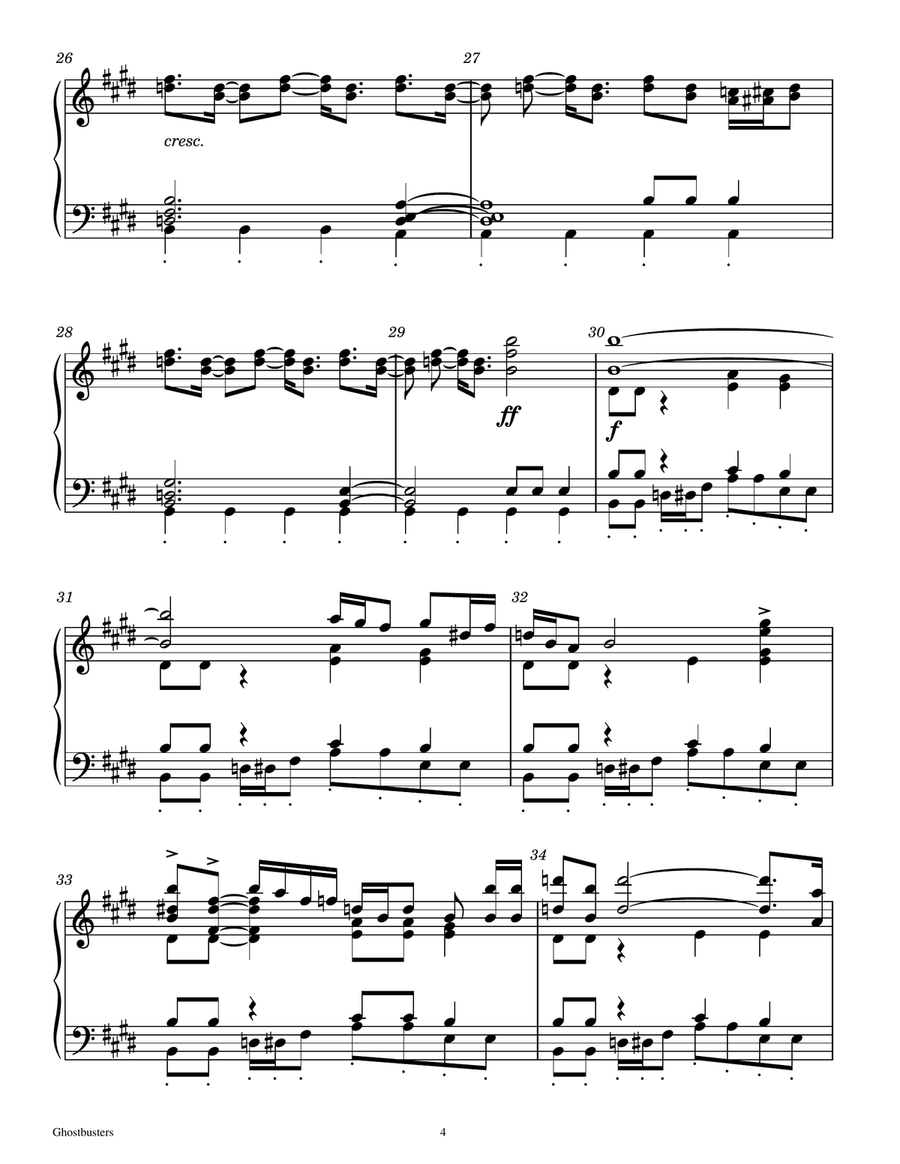 Ghostbusters - Score Only Handbell Choir scores gallery preview page 4