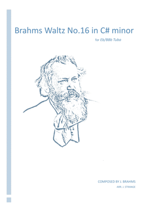 Book cover for Brahms Waltz No.16 in C# minor for unaccompanied Tuba