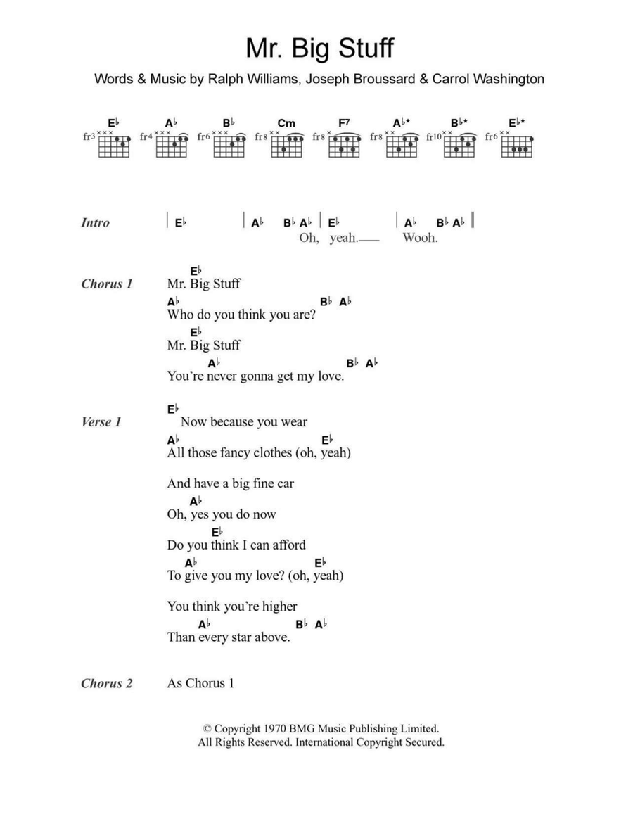 Mr. Big Stuff Mr. Big Stuff Acoustic Guitar scores gallery preview page 1