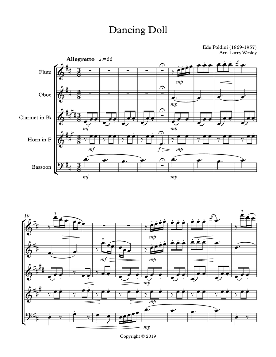 Wind Quintet: Dancing Doll Woodwind Quintet scores gallery preview page 1