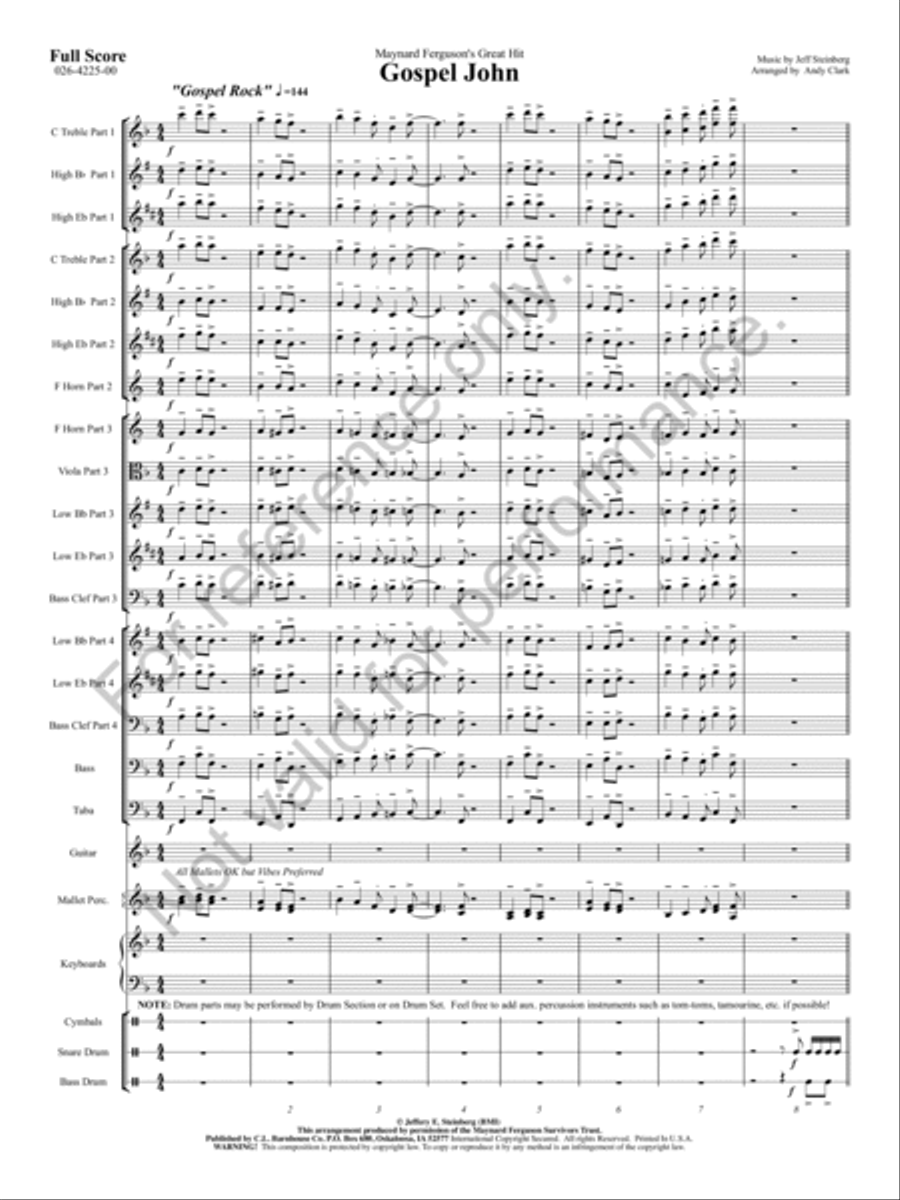 Gospel John Concert Band scores gallery preview page 2