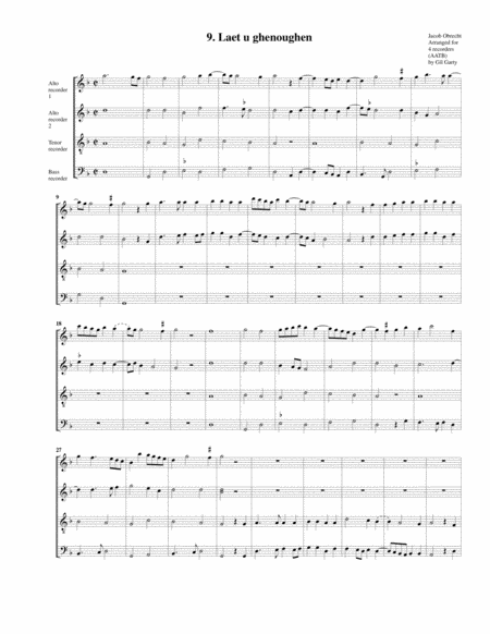 Laet u ghenoughen (arrangement for 4 recorders)