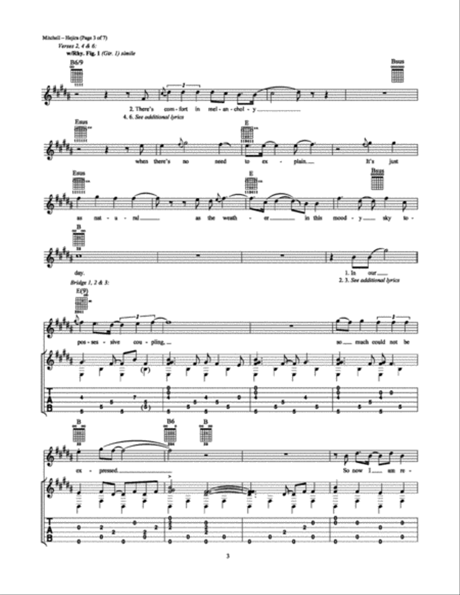 Hejira Electric Guitar scores gallery preview page 3