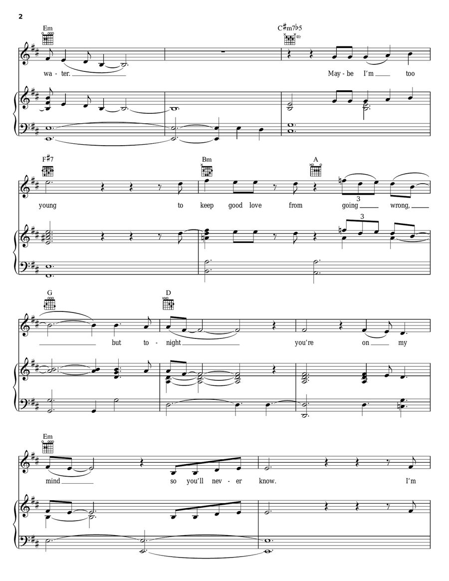 Lover, You Should've Come Over Piano, Vocal, Guitar scores gallery preview page 2