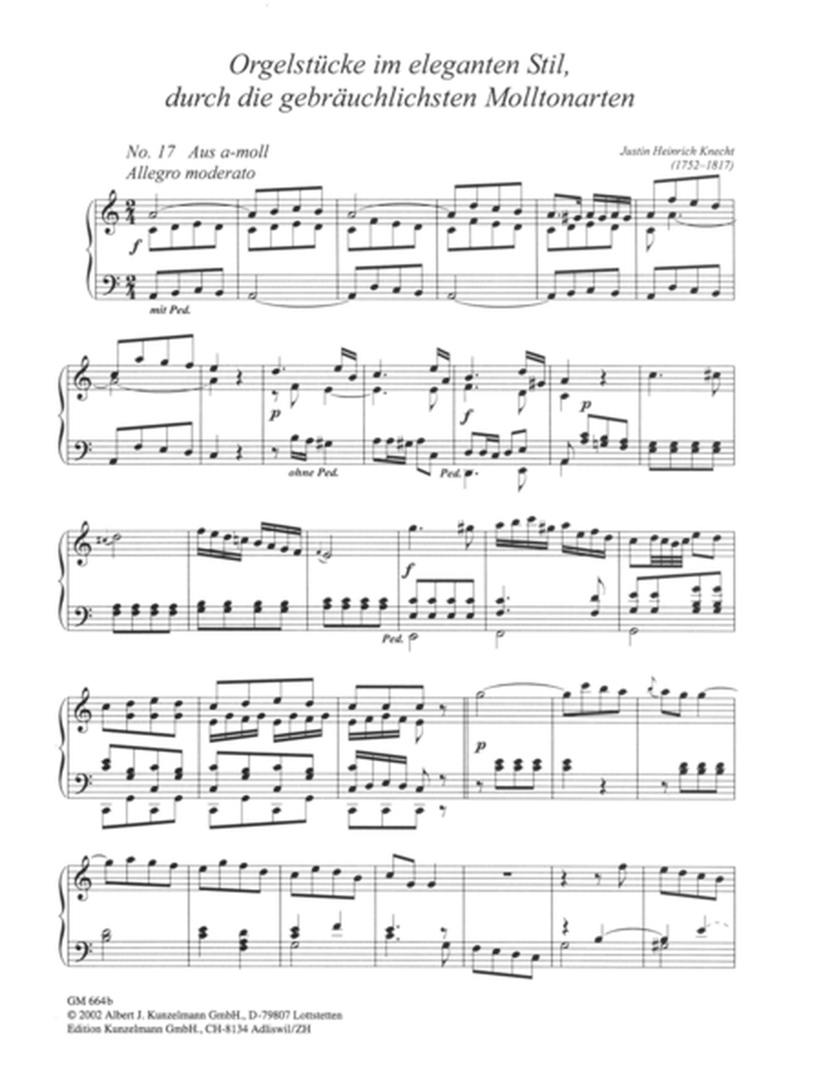 Organ pieces in minor keys