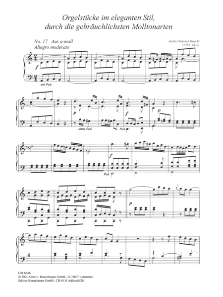 Organ pieces in minor keys