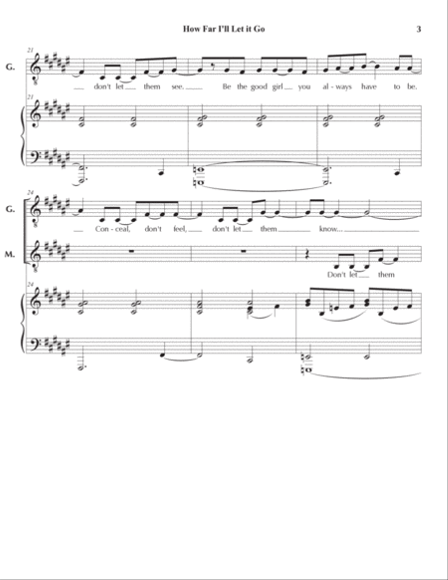 How Far I'll Go Tenor Voice scores gallery preview page 3