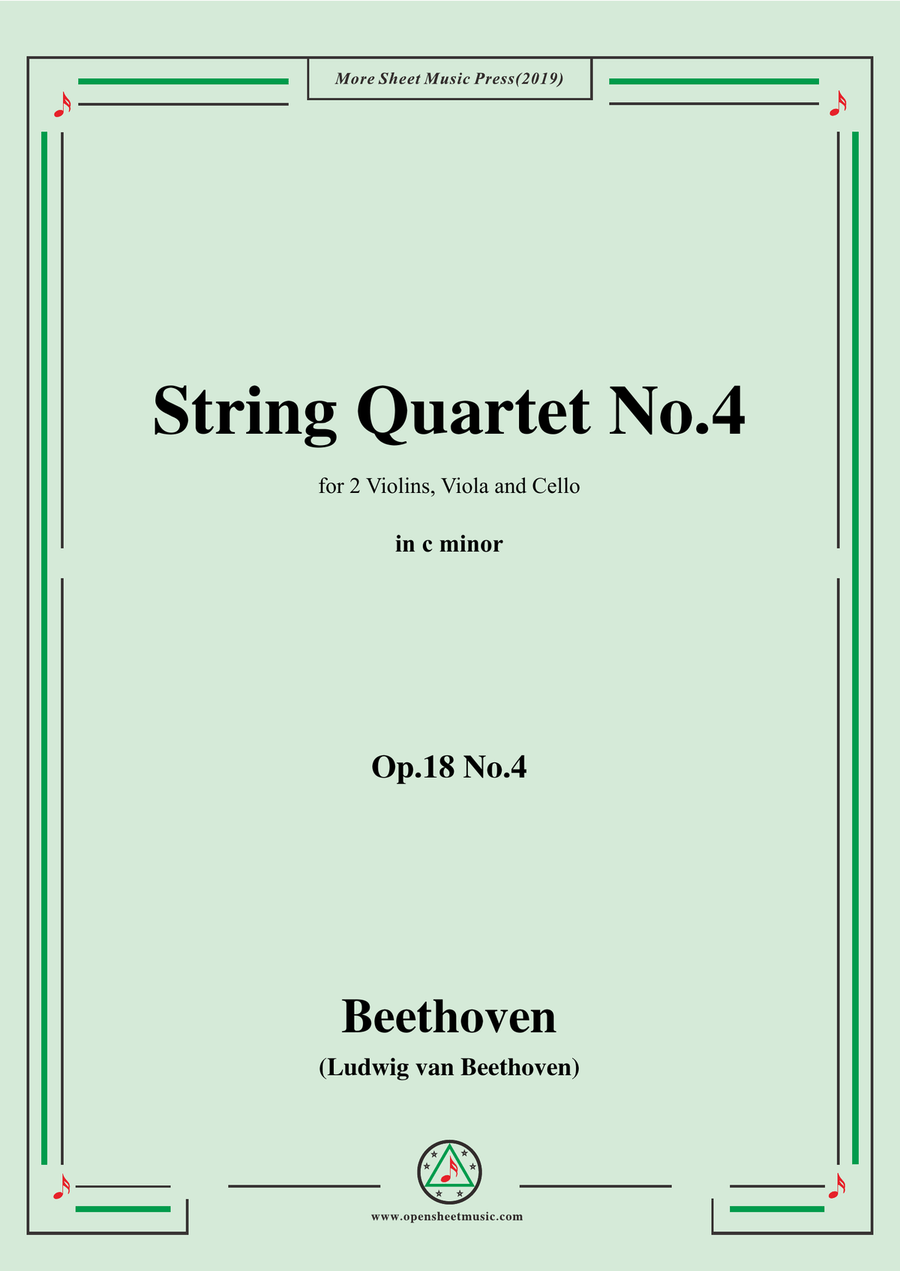 Beethoven-String Quartet No.4 in c minor,Op.18 No.4 String Quartet scores gallery preview page 1