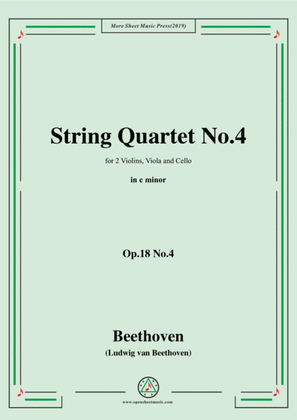 Book cover for Beethoven-String Quartet No.4 in c minor,Op.18 No.4