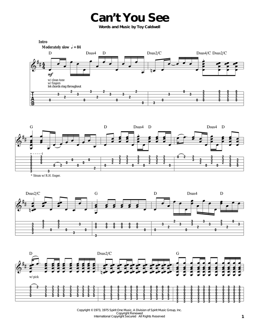 Can't You See Acoustic Guitar scores gallery preview page 1