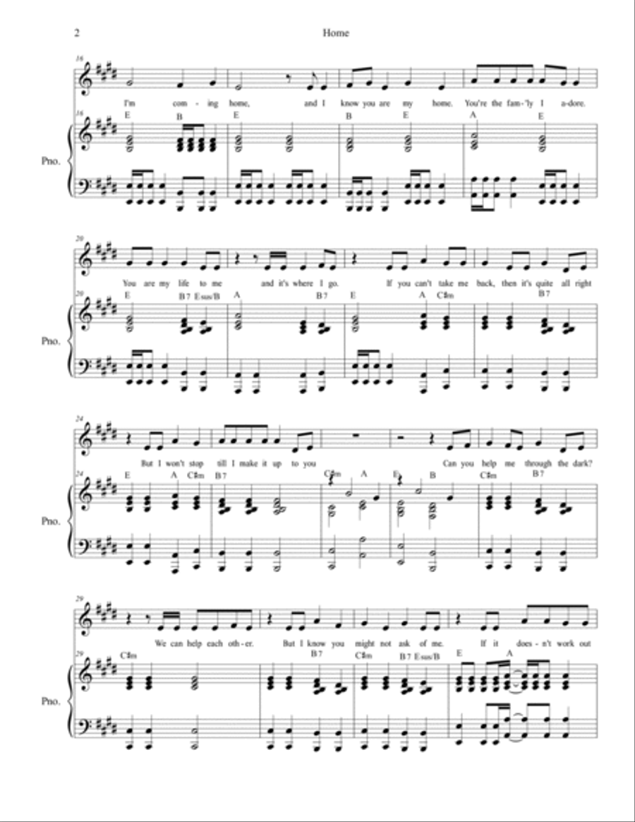 Home Piano, Vocal, Guitar scores gallery preview page 2