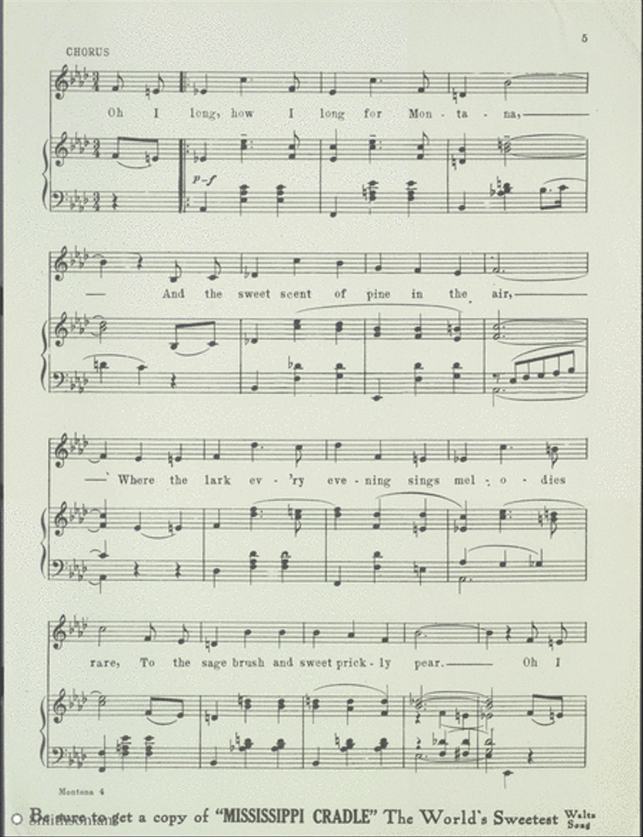 Montana Waltz Ballad Montana Waltz Ballad Piano, Vocal scores gallery preview page 5