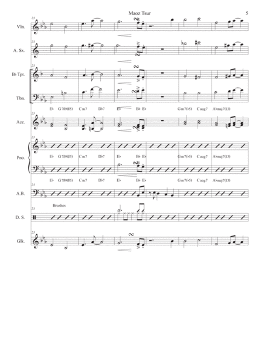 Maoz Tsur (Rock of Ages) Large Ensemble scores gallery preview page 5