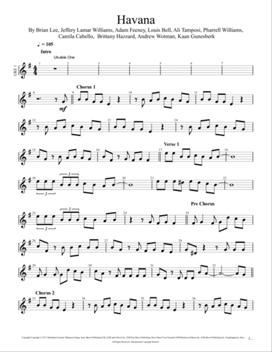 Havana Ukulele scores gallery preview page 5