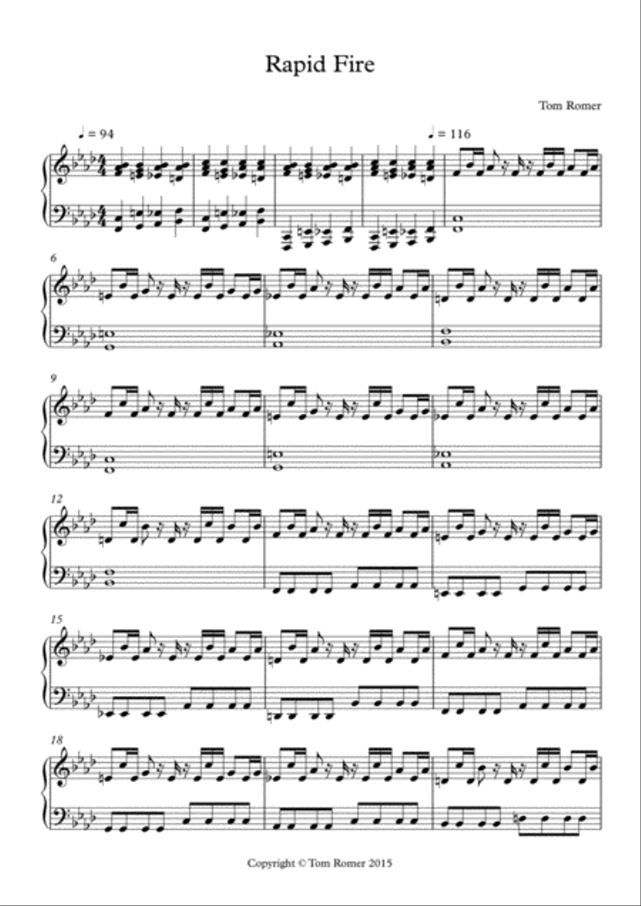 Rapid Fire Rapid Fire Piano Solo scores gallery preview page 1