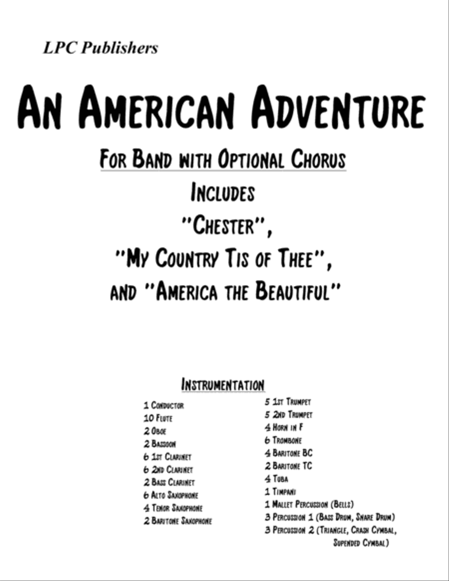 An American Adventure for Band with (optional) Chorus 4-Part scores gallery preview page 1