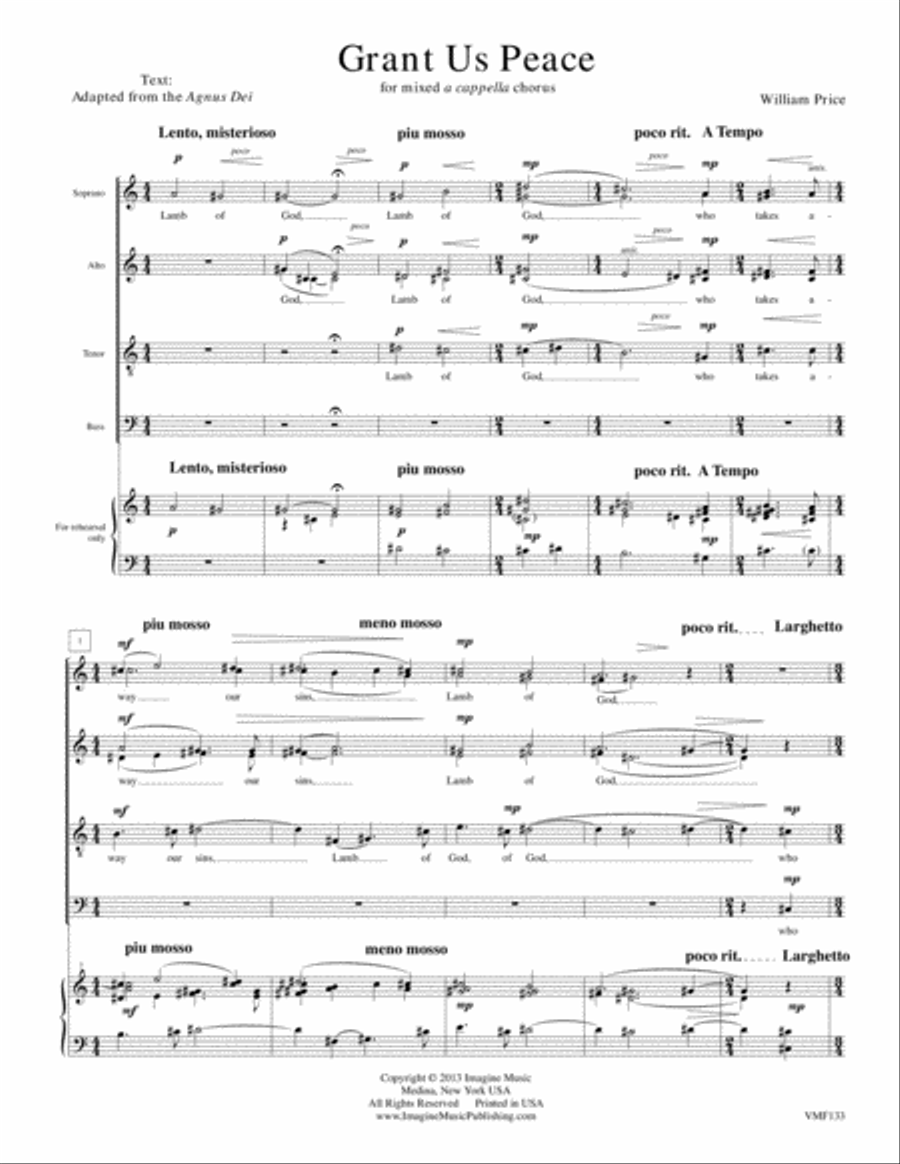 Grant Us Peace 4-Part scores gallery preview page 3