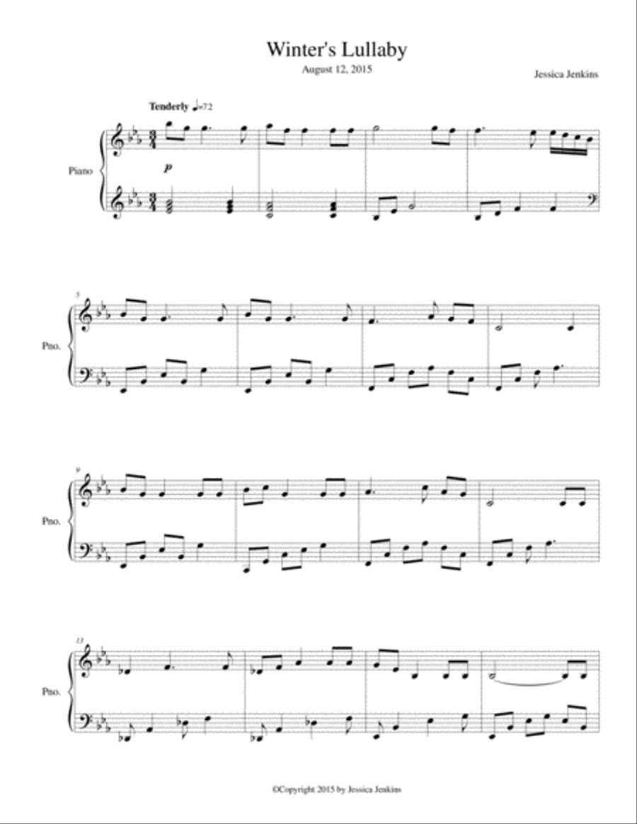 Winter's Lullaby Piano Solo scores gallery preview page 1