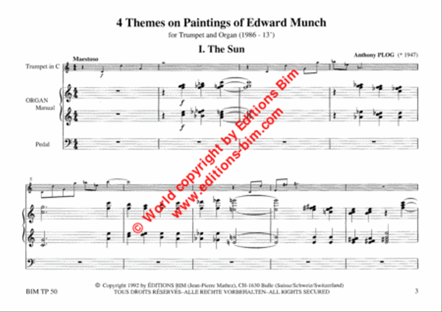 4 Themes on Paintings of Edward Munch Trumpet scores gallery preview page 2