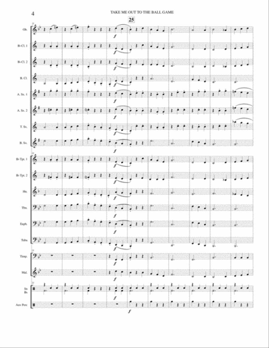 Take Me Out to the Ball Game Concert Band scores gallery preview page 5