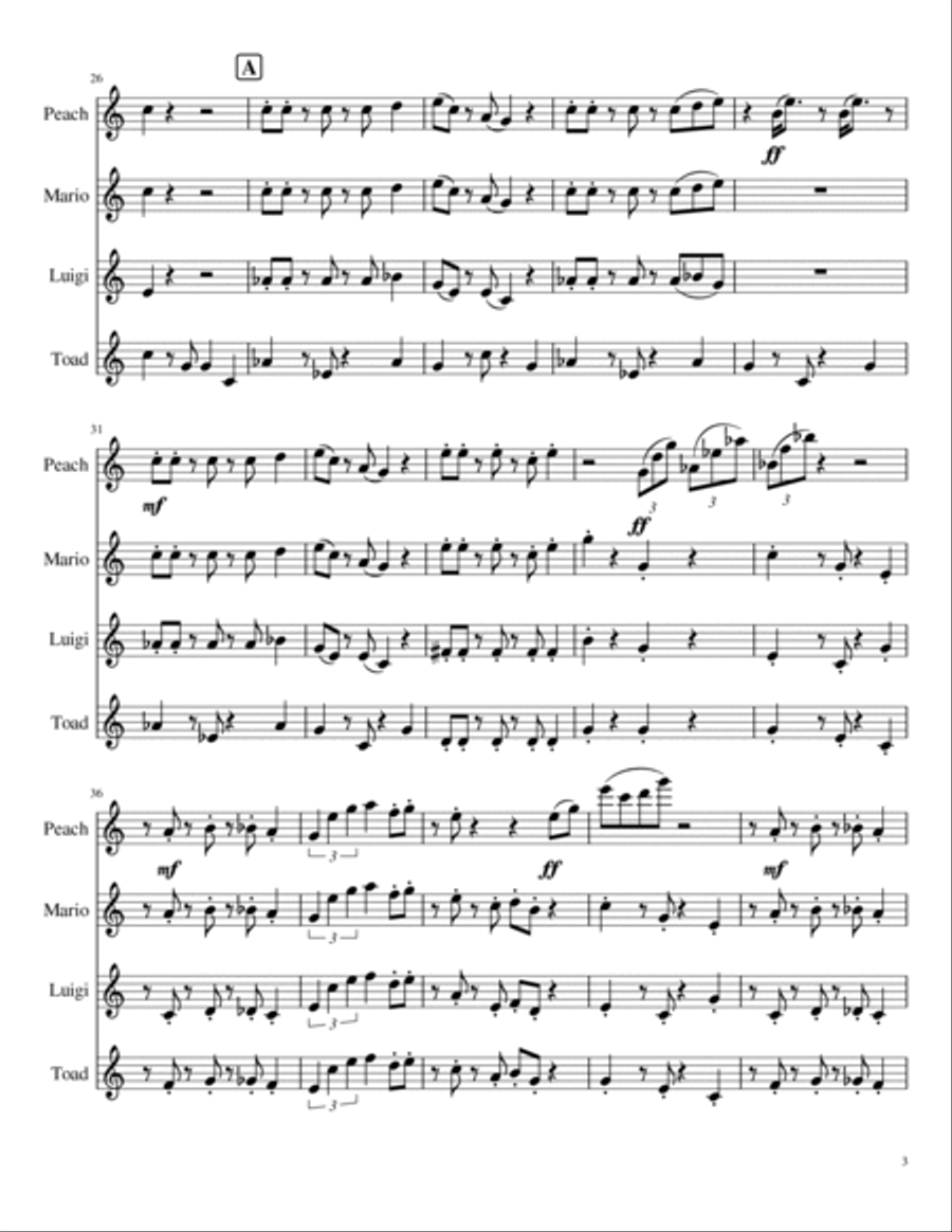 Super Mario 4 Maintheme/cues/endtheme Small Ensemble scores gallery preview page 3
