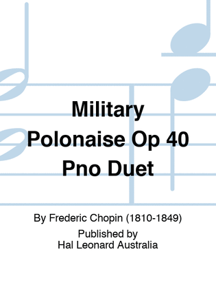 Book cover for Military Polonaise Op 40 Pno Duet