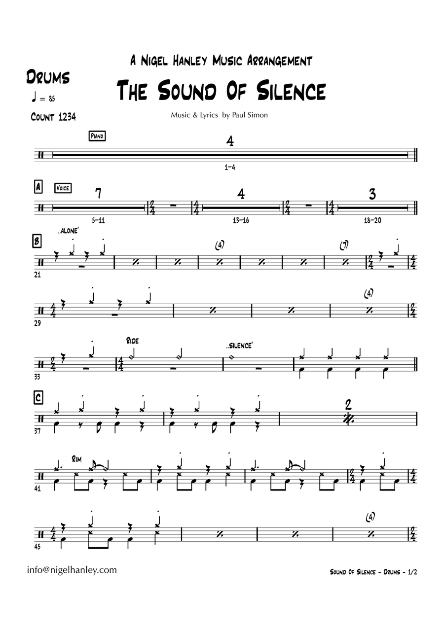 The Sound Of Silence Cover Band scores gallery preview page 4