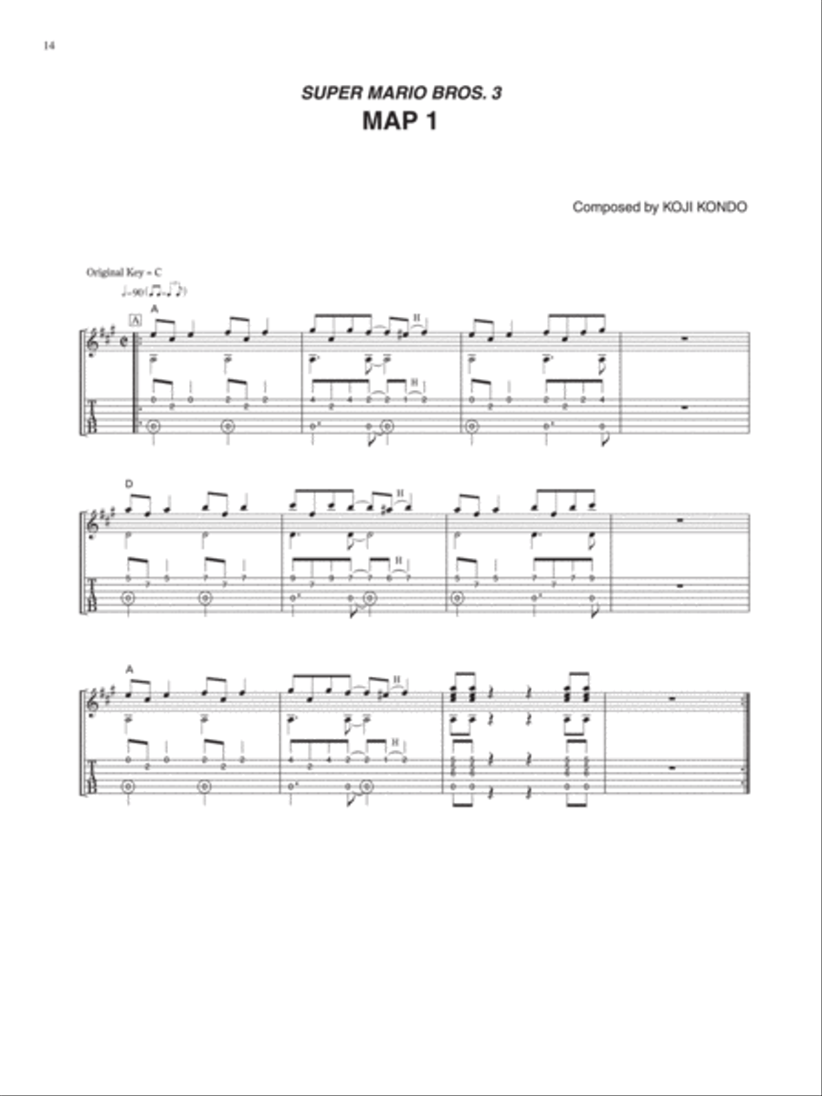 Super Mario Bros. 3 Map 1 Electric Guitar scores gallery preview page 1